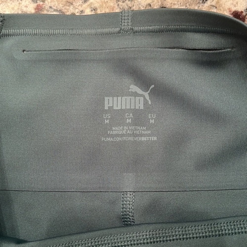 Puma HR Training Green Leggings with pockets Medium - Picture 7 of 8